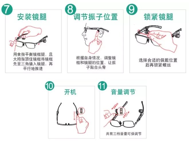 骨传导助听眼镜隐形助听器 骨传导助听器